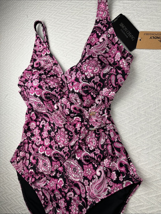 Simon Chang Other - Simon Chang Black and Pink Paisley One-Piece Swimsuit